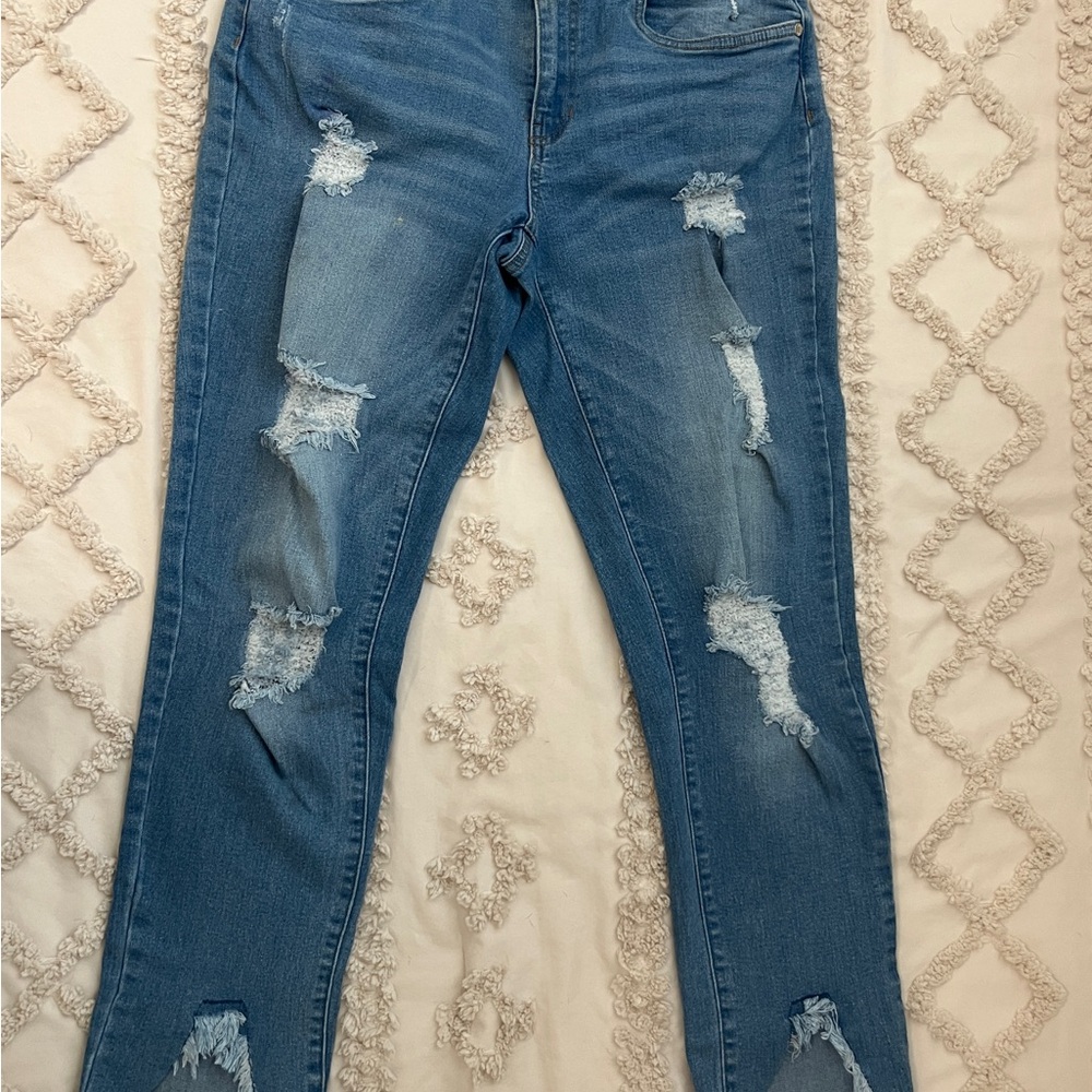 VENUS Distressed Skinny Jeans in Blue